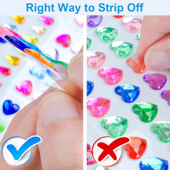 2102 Pcs Gems Stickers, Self Adhesive Gems, Bling Rhinestones | Assorted Shapes