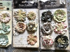 Lot of 4 NIP PRIMA FLOWERS Paper Flowers Embellishment Spring, Easter Scrapbook