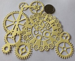 GIANT CLOCK GEARS Die-Cuts (6pc)6-1/4 x 5.5 Steampunk •Sprocket •Machine•Antique