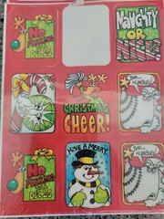 2 Vintage 80s Eureka Christmas Stickers SEALED Retro cute kids words Stick ons