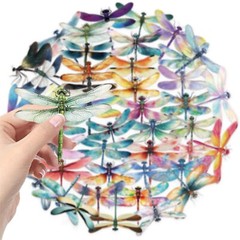 50 Pcs Dragonfly Decorative Stickers for Water Bottle Laptop Journals Luggage