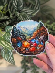 Gemstone Mineral Glitter Sticker | Precious Gems Rock Hound Sticker