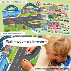 2 Pack Puffy Sticker Books for Kids Ages 3-5, Construction Truck and Vehicle Car