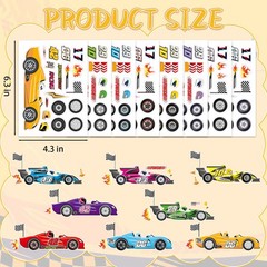24 Sheets Make Your Own Race Car Stickers, Funny Sporty Racing Make a Face St…