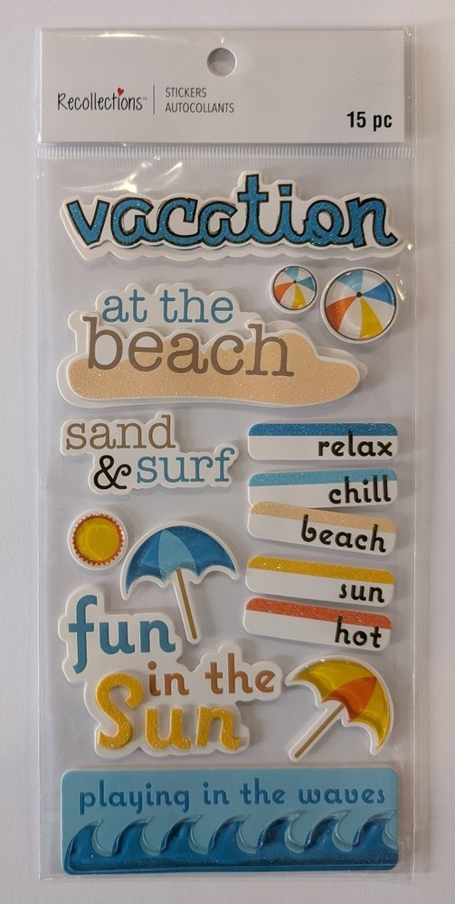 Vacation At The Beach Scrapbooking Stickers by Recollections