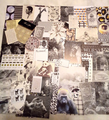 Junk Journal Supplies, over 100 pc. Black/White