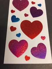 Heart Sticker Mod Vintage 80’s 90’s Glitter Glittery Red Pink Purple Blue Hearts