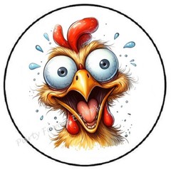 CRAZY CHICKEN ENVELOPE SEALS LABELS STICKERS PARTY FAVORS