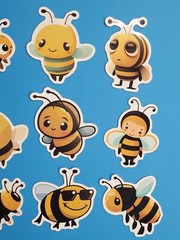 STICKERS x 10 Honey Bee Apiculture Beehive Cartoon Large Vinyl Sticker B12A
