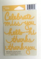 Lot of 7 Sheets Jillibean Soup Sentiment Stickers Gray Yellow White HELLO THANKS