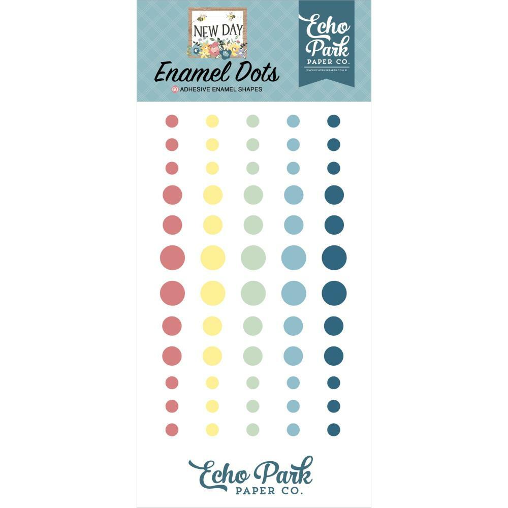Crafts Enamel Dots EP Sticky Back New Day Blue Yellow Green