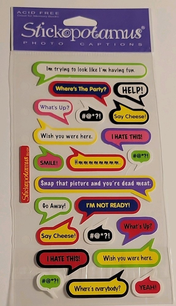 Stickopotamus Multicolor Bubble Words & Phrases Scrapbooking Stickers