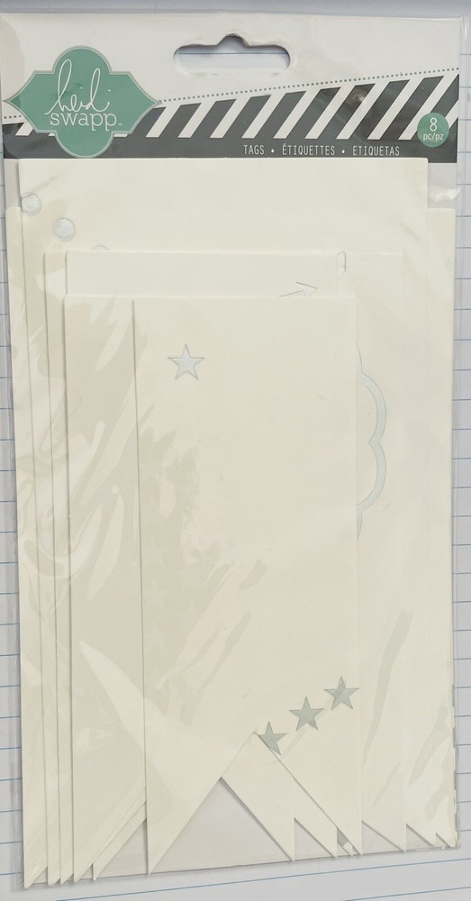 Heidi Swapp TAGS embellishment set~Beautiful~8 pieces~Quick Ship!
