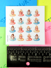 Micro Colorful Baby Angels Mini Sticker Sheet