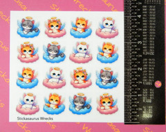 Angel Cats On Clouds Sticker Sheet