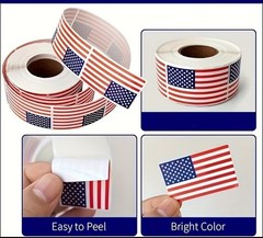 40 PCs ~1×1.5” Matte American Flag Stickers July 4th Patriotic Celebration