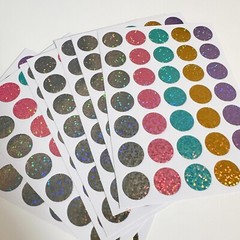 Hologram Glitter Sticker 5pc 15mm New From Japan w/ tracking