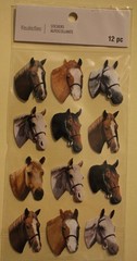 New Recollections scrapbook stickers HORSE heads brown white halter lead