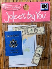 RARE Jolees Mini PASSPORT Money Maps Vacation International Travel 3D Scrapbook