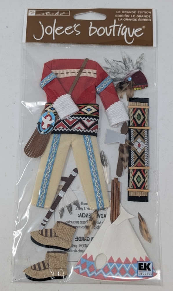 NATIVE AMERICAN Clothes Tepee Moccasins SPJBLG027 EK Success Jolees NEW