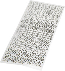 Anitas Outline Stickers, Sparkling Stars, Silver on White, for Scrapbooking, Car
