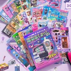 2-in-1 Japanese Sticker Set | 650+ Showa & 800+ Y2K Retro Designs for Crafts, Jo