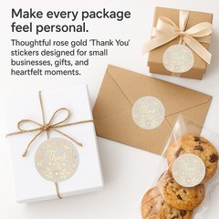 500 Pack 1.5 Inch round Thank You Stickers Roll,Premium Adhesive Labels for Smal