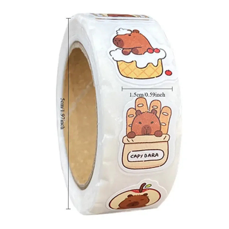 500 Pack Cute Capybara Stickers PVC Cartoon Decorative Sealing Stickers – NEW