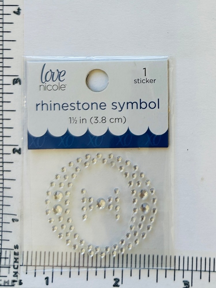 Greek Letter Theta Rhinestone Sticker 1.5″ Clear Silver Glitter Bling Monogram