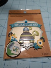 Baby Boy Themed Scrapbooking Embellishments: Set Of 3 Detailed Items – Brand NEW