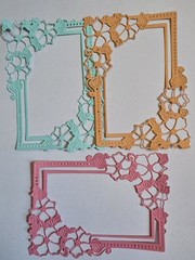 3pcs. Flowers cardstock Die cut fancy frames 3 7/8″×5″.