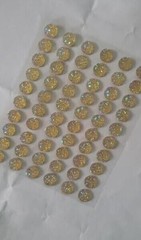 CraftbuddyUS CB042G 60pc10mm Self Adhesive AB Sparkle Gems LT GOLD Diamante Gems