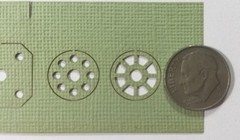 CIRCLE TOPPERS GREEN TEXTURED Laser Die-Cuts(8pc)Deluxe Cuts•Buttons•Beads •Cute