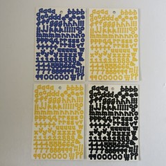 Provo Craft Alphabitties Scrapbook Stickers Blue Black Yellow Lot of 4