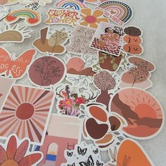 Motivational Good Vibes 100 Stickers Earth Tones Rainbows Positive Feel Good