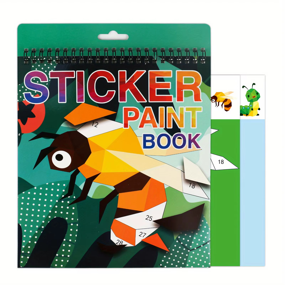 1PCS Sticker by Number Book for Kids Ages 4-8, Fun Craft Activity, Educational B