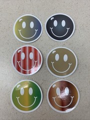 NEW Smile Face Sticker lot of 6 Decals 2” Happy Water Bottle Laptop Skateboard
