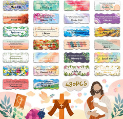 480 PCS Bible Verse Stickers Scripture Stickers for Journaling Christian Inspira