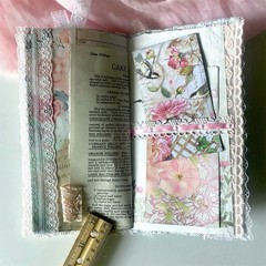20pc Shabby Chic Junk Journal Making Kit, Handmade Ephemera, Cards, Lace Pockets