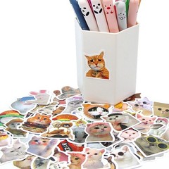 50/100pcs Funny Cat Stickers Cartoon Cute Decals Toy Stationery Guitar Phone