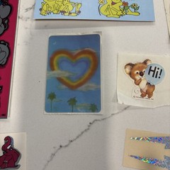 Vintage stickers 80s lot. Unicorns, Elephants, Frogs. Mixed Brands.