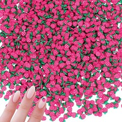Polymer Clay Slices, 100g Strawberry Pink Slice Fruit Art Slices, Pink