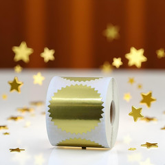 250 Pcs Gold 2 Inch round Foil Embossing Stickers Blank Certificate Seals Self