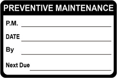 Maintenance Stickers,2X3 Inch 200Pcs Black Preventative Maintenance Waterproof S