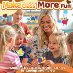 300PCS Large Scratch and Sniff Scented Stickers for Kids Reward Summer Set