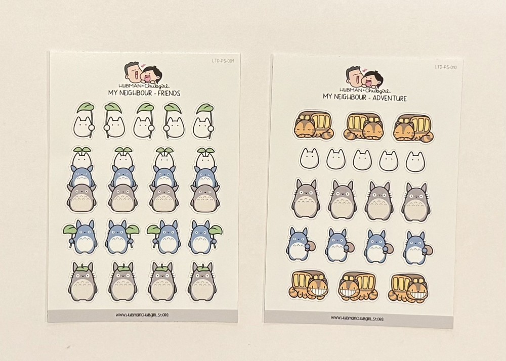 Hubman and Chubgirl Tortoro Planner Sticker Set of 2 NEW