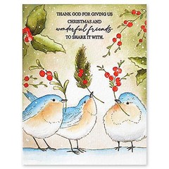 New Penny Black Rubber Stamp FEATHERED BIRDS Winter Christmas