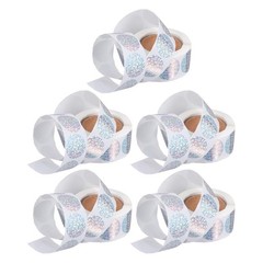 5 Rolls Office Student Classroom Supplies Holographic Sealing Labels