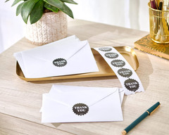 Thank You Stickers or Seals, Black & White Design (500-Count)