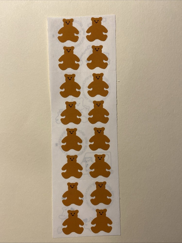 Vintage BEARS Sticker Sheet Scrapbook Planner Craft Stickers 1979